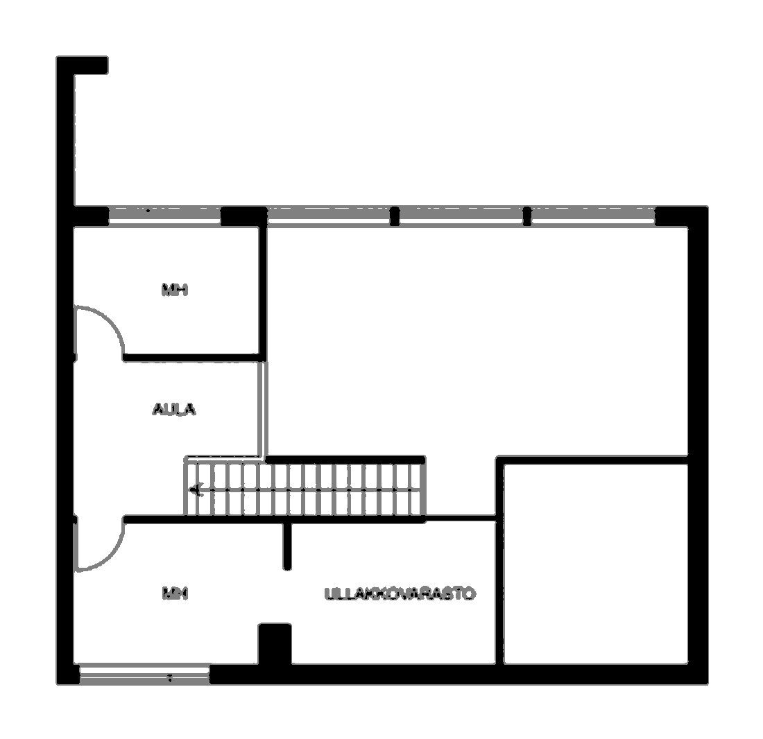 Upper floor plan: two bedrooms, an open landing wide enough for a double bed, and a walk-in attic store.